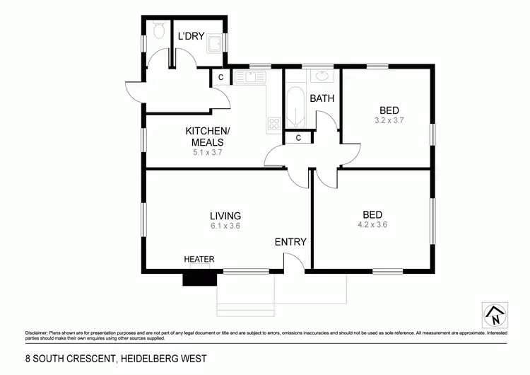 Floorplan of Homely house listing, 8 South Crescent, Heidelberg West VIC 3081