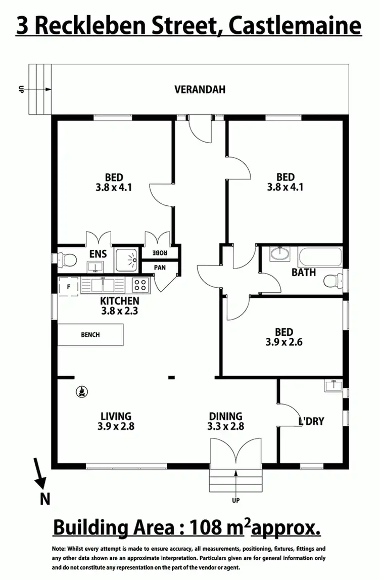 Floorplan of Homely house listing, 3 Reckleben Street, Castlemaine VIC 3450