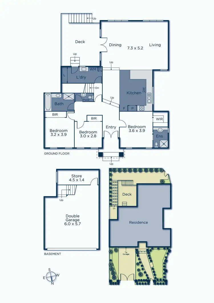 Floorplan of Homely townhouse listing, 1/52 Ferndale Road, Glen Iris VIC 3146