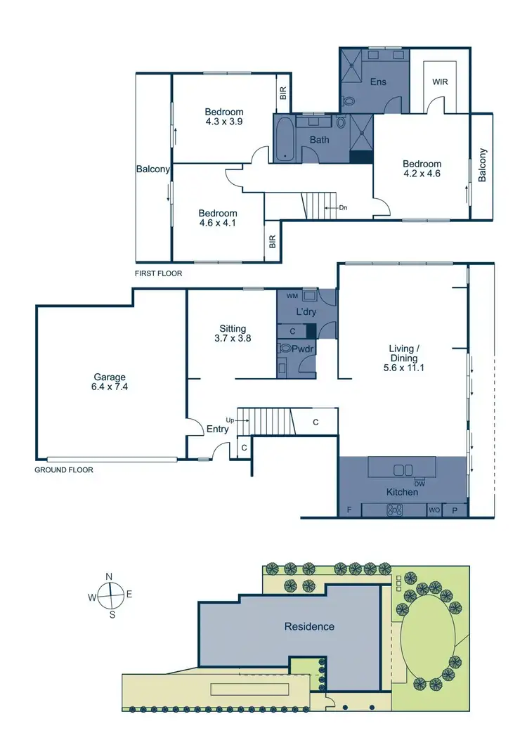 Floorplan of Homely townhouse listing, 2/1 Oberwyl Road, Camberwell VIC 3124
