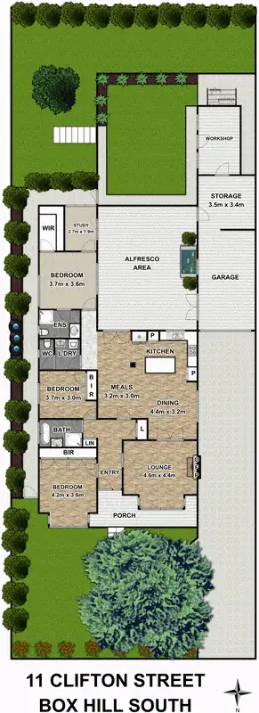 Floorplan of Homely house listing, 11 Clifton Street, Box Hill South VIC 3128