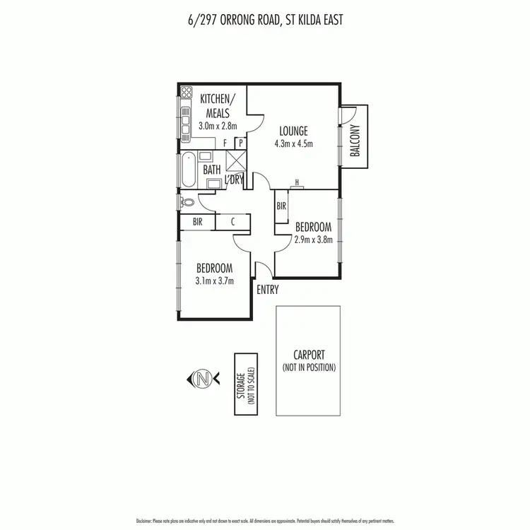 Floorplan of Homely apartment listing, 6/297 Orrong Road, St Kilda East VIC 3183