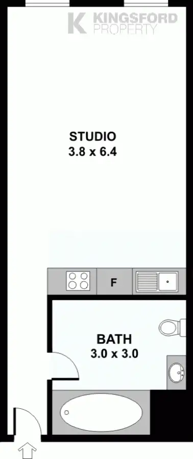 Floorplan of Homely studio listing, 712/60 Market Street, Melbourne VIC 3000