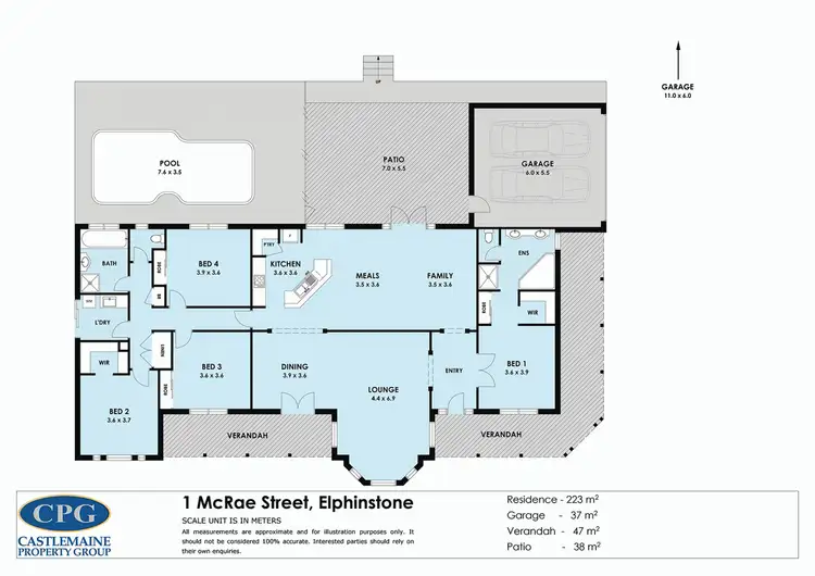Floorplan of Homely house listing, 1 McCrae Street, Elphinstone VIC 3448