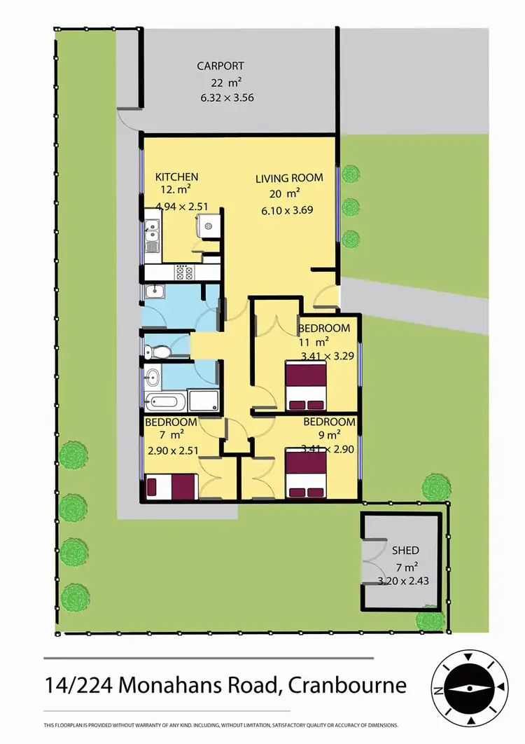 Floorplan of Homely unit listing, 14/224 Monahans Road, Cranbourne VIC 3977