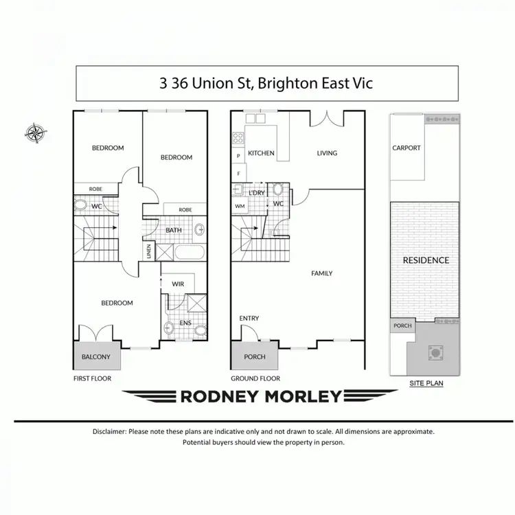Floorplan of Homely townhouse listing, 3/36 Union Street, Brighton East VIC 3187