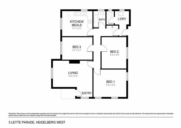Floorplan of Homely house listing, 3 Leyte Parade, Heidelberg West VIC 3081