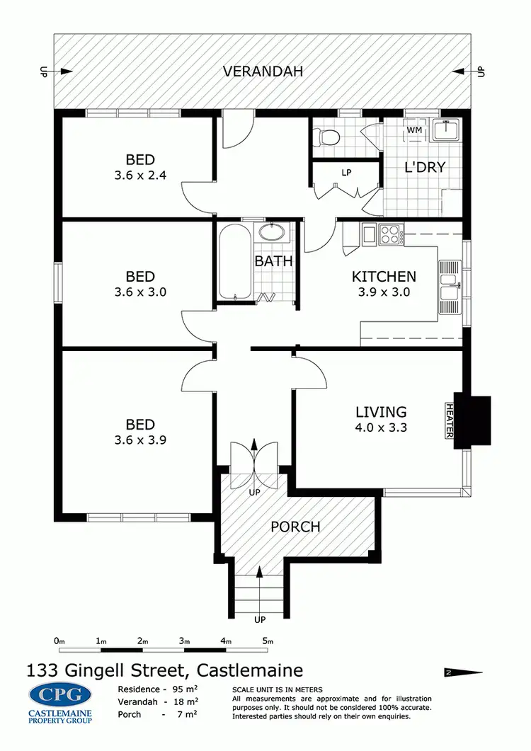 Floorplan of Homely house listing, 133 Gingell Street, Castlemaine VIC 3450