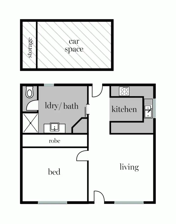 Floorplan of Homely unit listing, 1/7 Ningana Street, Ballarat VIC 3350