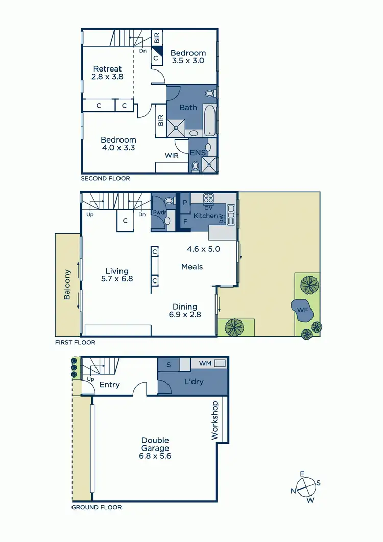 Floorplan of Homely townhouse listing, 3/32 Ridgeway Avenue, Kew VIC 3101