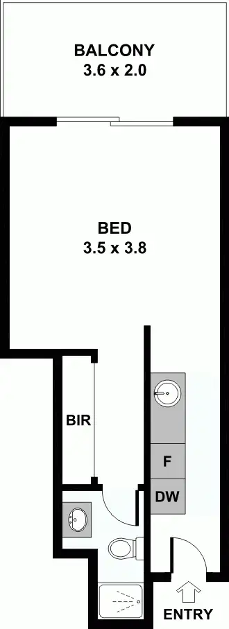 Floorplan of Homely studio listing, 906/222 Russell Street, Melbourne VIC 3000