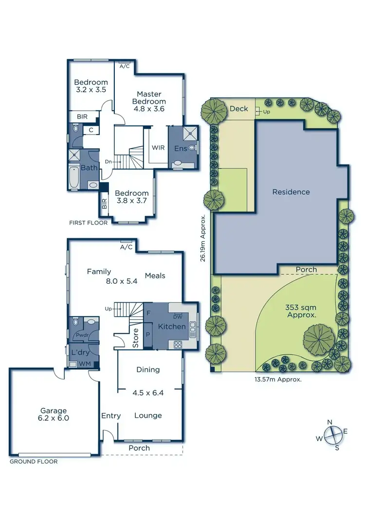 Floorplan of Homely townhouse listing, 17 Tyne Street, Camberwell VIC 3124