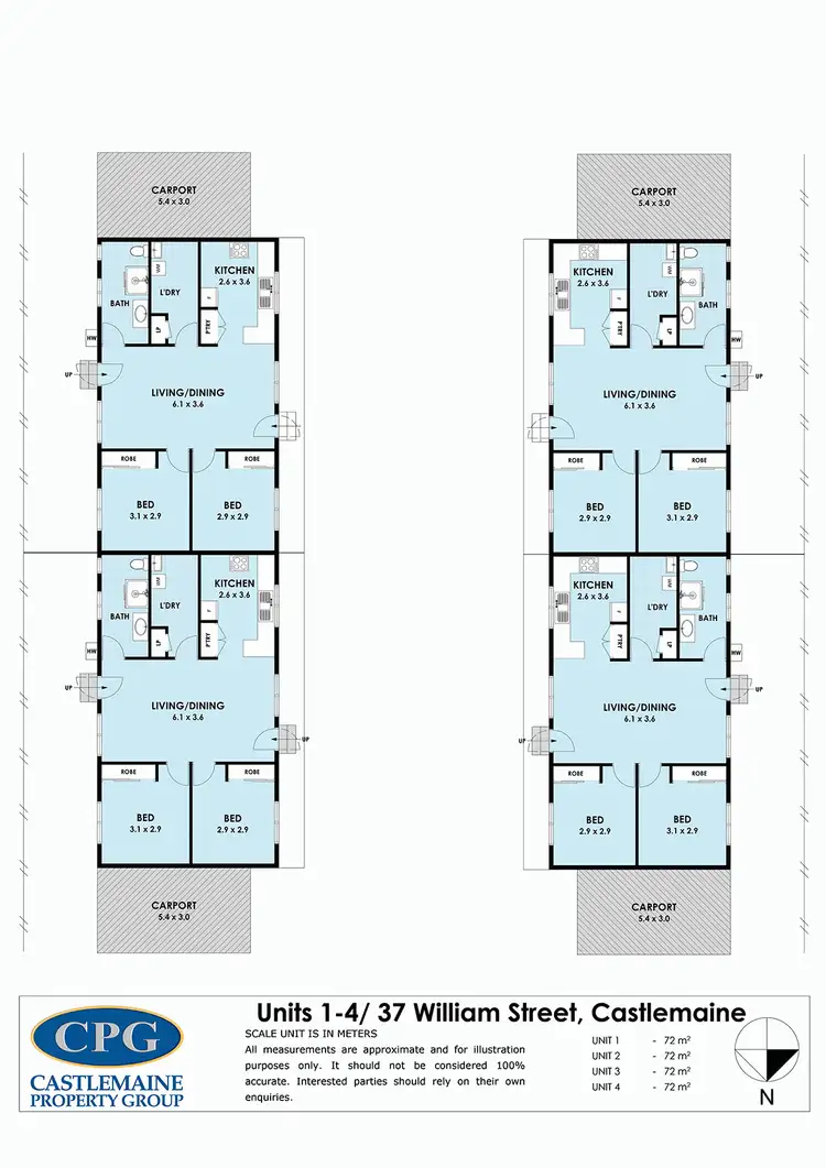 Floorplan of Homely unit listing, 1-4 37 William Street, Castlemaine VIC 3450