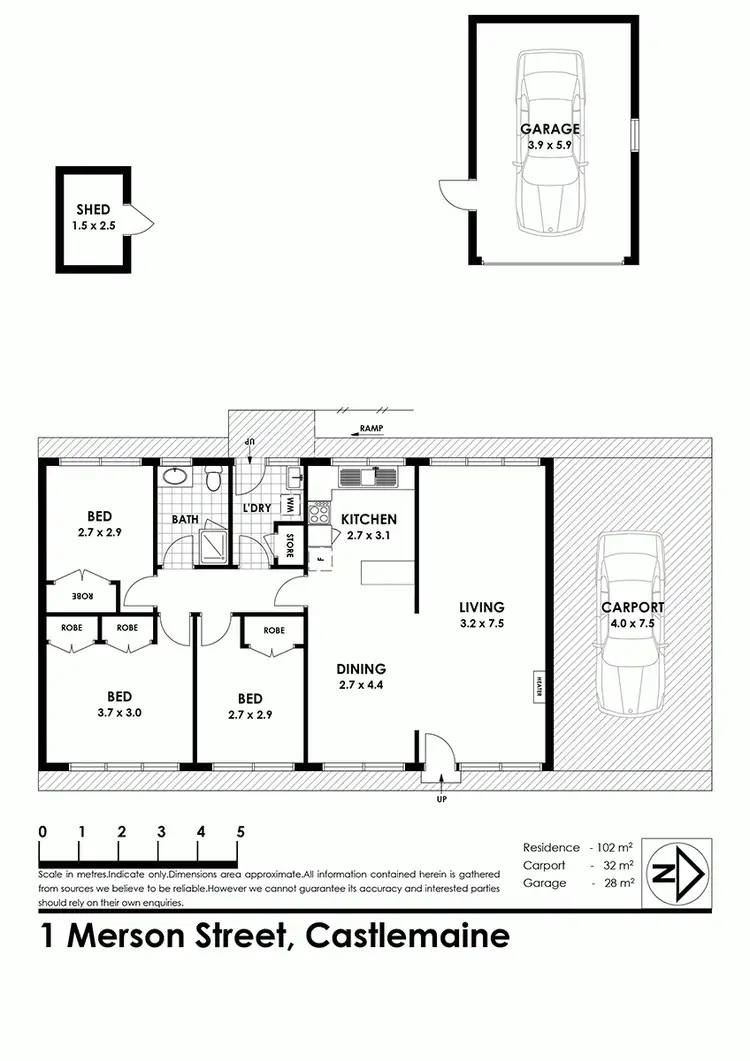 Floorplan of Homely house listing, 1 Merson Street, Castlemaine VIC 3450