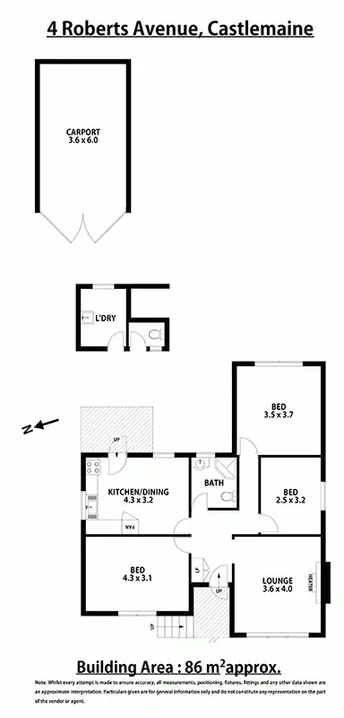 Floorplan of Homely house listing, 4 Roberts Avenue, Castlemaine VIC 3450