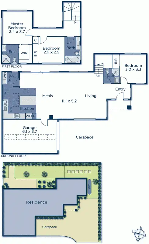 Floorplan of Homely townhouse listing, 3/44 Andrews Street, Burwood VIC 3125