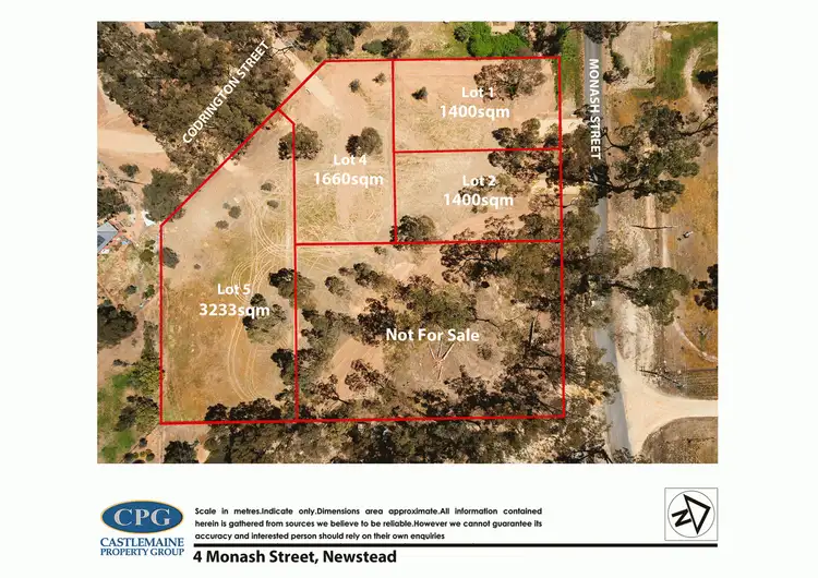 Floorplan of Homely land listing, Lots 1, 2,4 & 5 at 4 Monash Street, Newstead VIC 3462