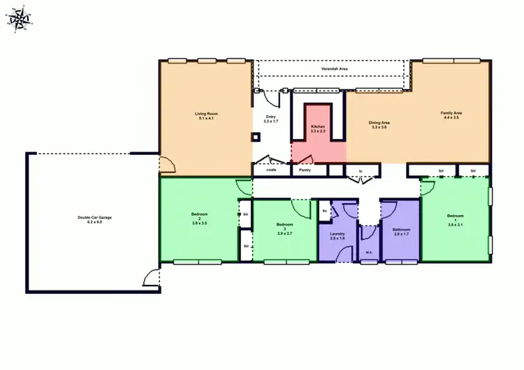 Floorplan of Homely townhouse listing, 2/4 Rowan Parade, Wendouree VIC 3355