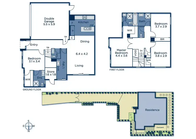 Floorplan of Homely townhouse listing, 55 Parer Street, Burwood VIC 3125