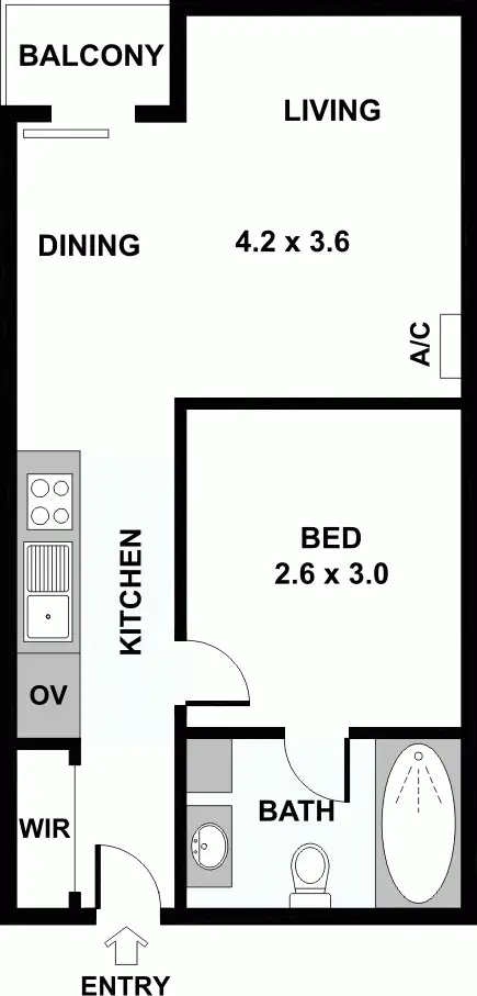 Floorplan of Homely apartment listing, 64/30 RUSSELL Street, Melbourne VIC 3000