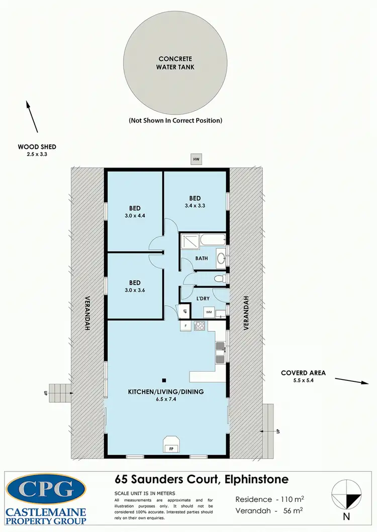 Floorplan of Homely house listing, 65 Saunders Court, Elphinstone VIC 3448