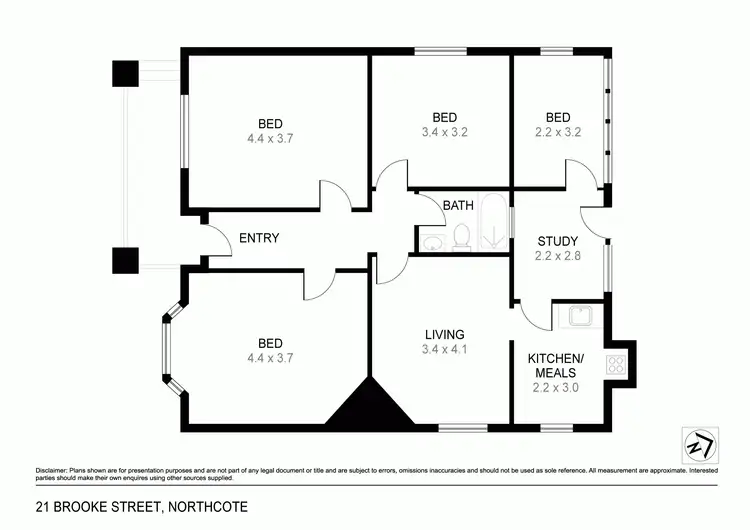 Floorplan of Homely house listing, 21 Brooke Street, Northcote VIC 3070