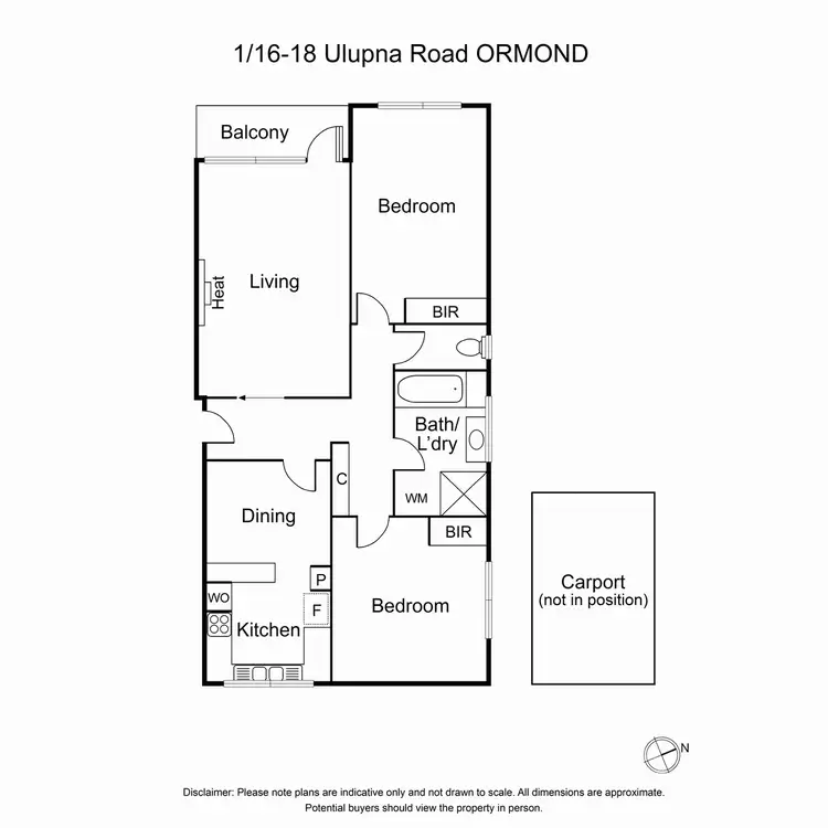 Floorplan of Homely apartment listing, 1/16-18 Ulupna Road, Ormond VIC 3204