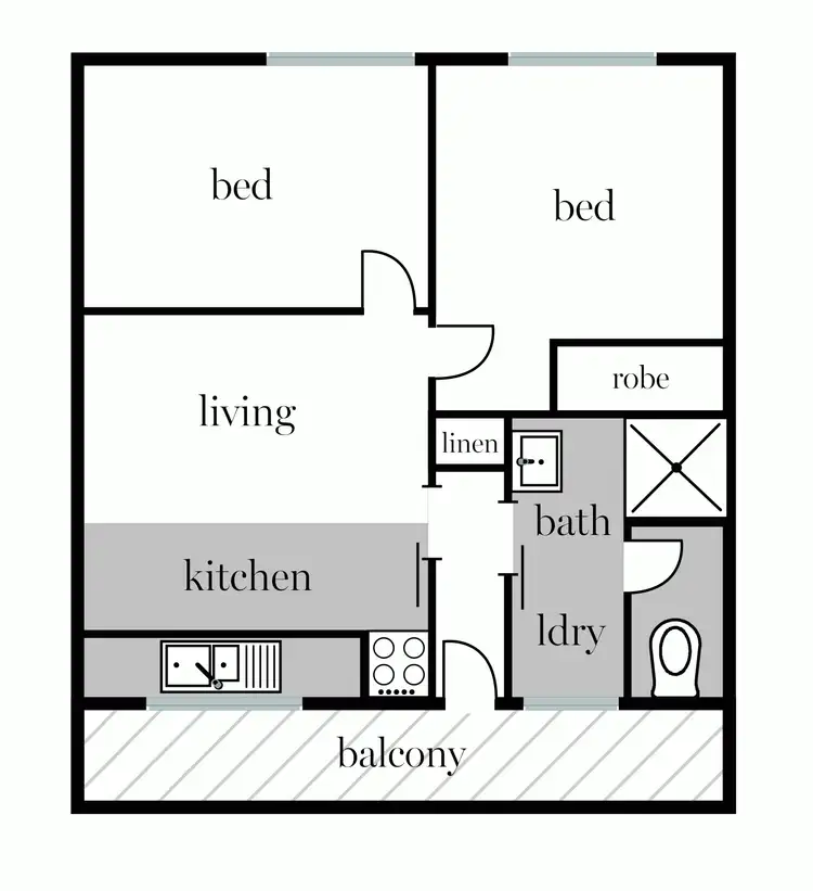 Floorplan of Homely unit listing, 15/318 Lyons Street, Ballarat VIC 3350
