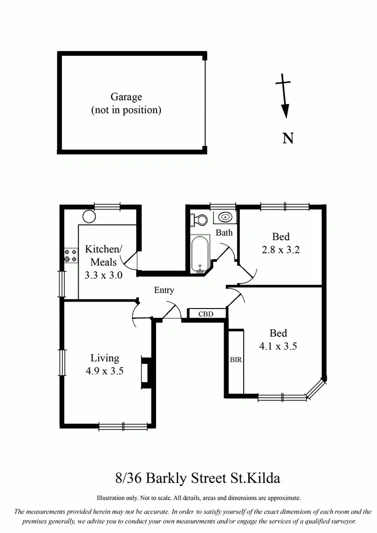 Floorplan of Homely unit listing, 8/36 Barkly Street, St Kilda VIC 3182