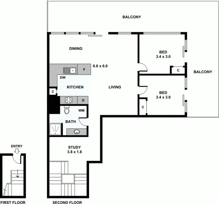 Floorplan of Homely apartment listing, 1738/474 Flinders Street, Melbourne VIC 3000