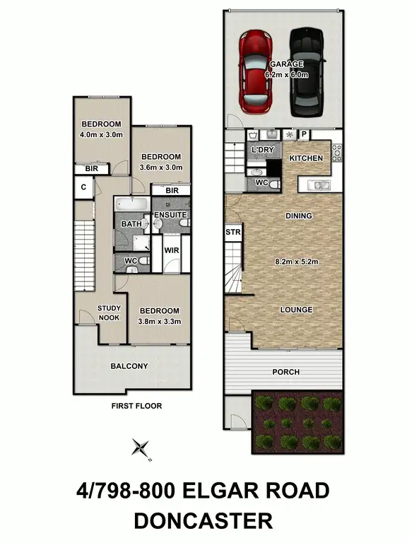 Floorplan of Homely townhouse listing, 4/798-800 Elgar Road, Doncaster VIC 3108