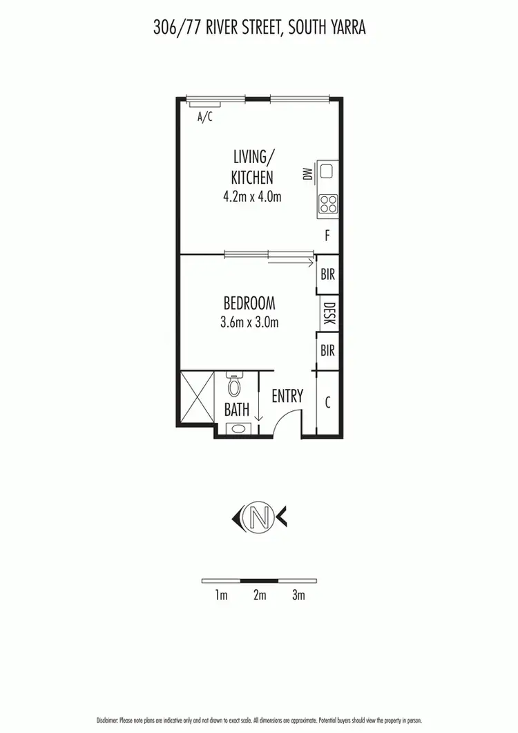 Floorplan of Homely unit listing, 306/77 River Street, South Yarra VIC 3141