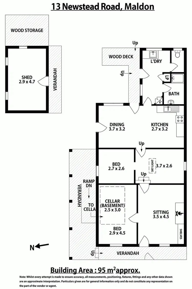 Floorplan of Homely house listing, 13 Newstead Road, Maldon VIC 3463