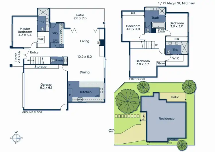 Floorplan of Homely townhouse listing, 1&2/71 Alwyn Street, Mitcham VIC 3132