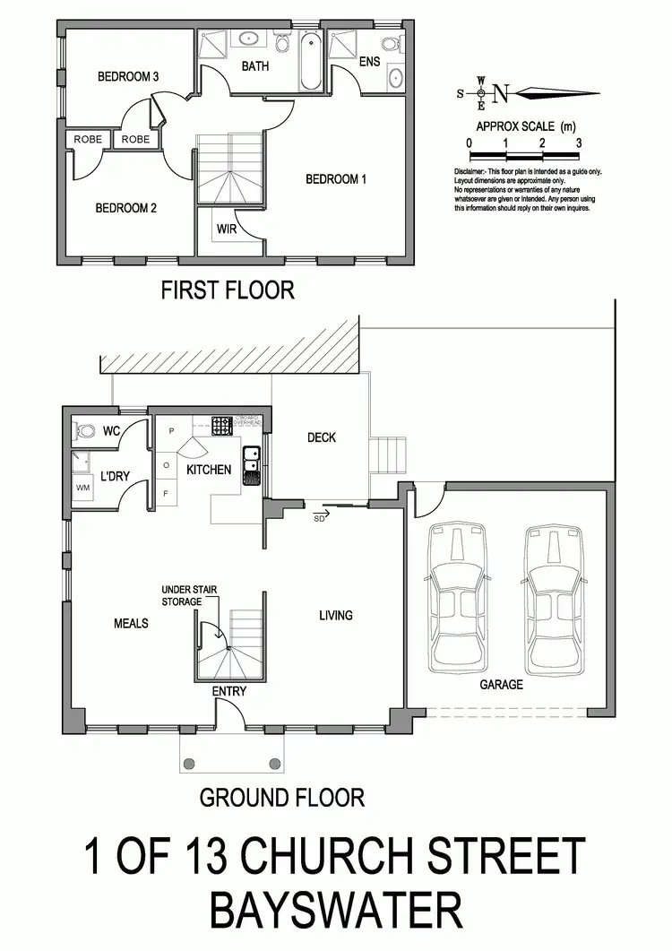 Floorplan of Homely townhouse listing, 1/13 Church Street, Bayswater VIC 3153
