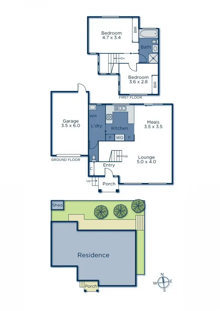 Floorplan of Homely townhouse listing, 2/277 Warrigal Road, Burwood VIC 3125