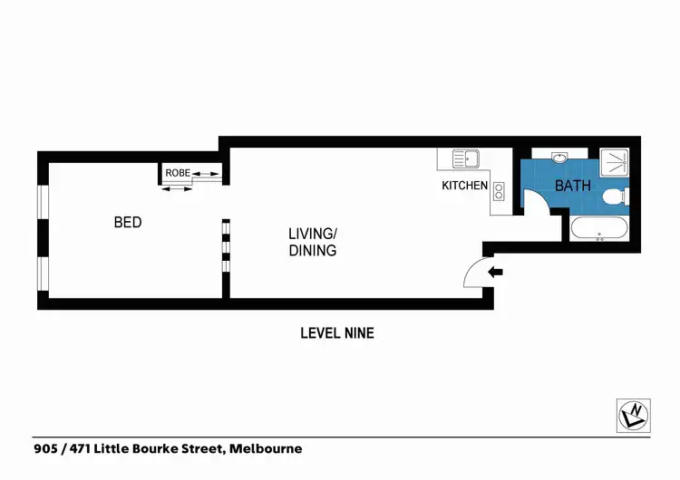 Floorplan of Homely apartment listing, 905/471 Little Bourke Street, Melbourne VIC 3000