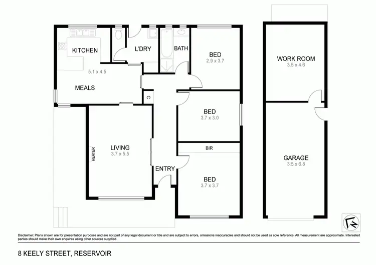 Floorplan of Homely house listing, 8 Keely Street, Reservoir VIC 3073
