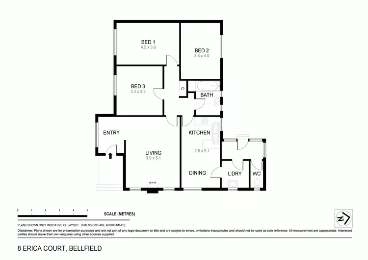 Floorplan of Homely house listing, 8 Erica Court, Bellfield VIC 3081