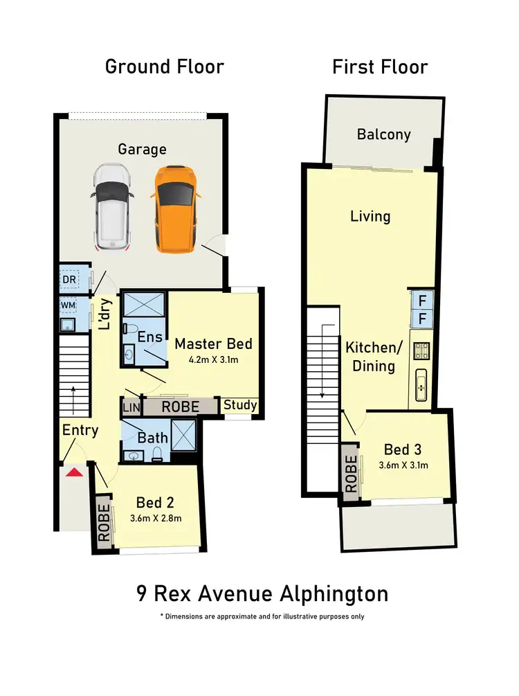 Floorplan of Homely townhouse listing, 9 Rex Avenue, Alphington VIC 3078