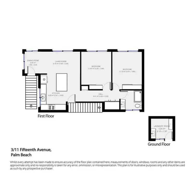 Floorplan of Homely apartment listing, 3/11 Fifteenth Avenue, Palm Beach QLD 4221