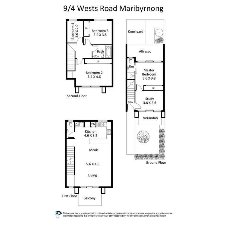 Floorplan of Homely townhouse listing, 9/4 Wests Road, Maribyrnong VIC 3032