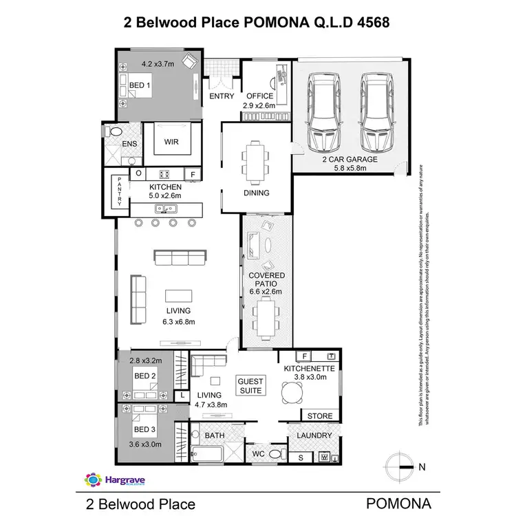 Floorplan of Homely house listing, 2 Belwood Place, Pomona QLD 4568