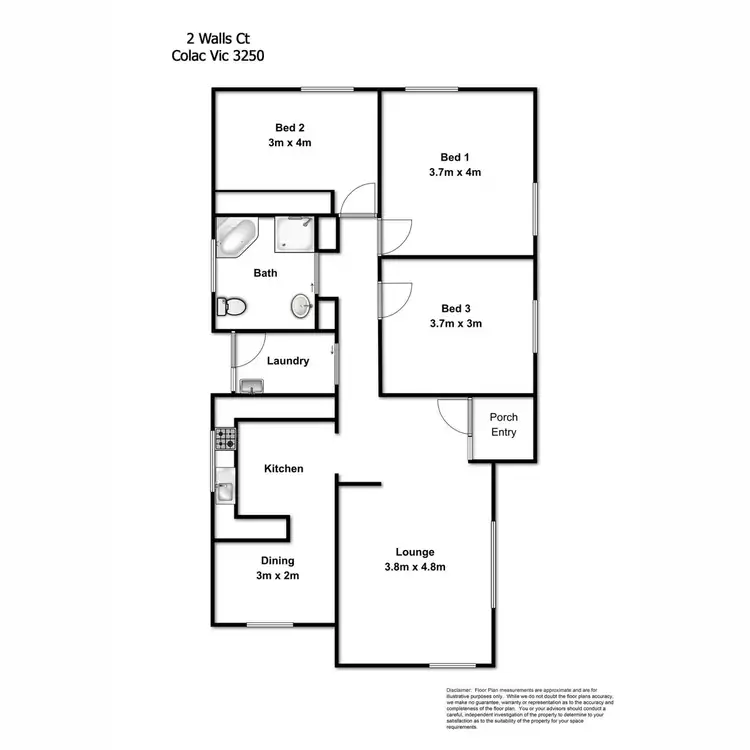 Floorplan of Homely house listing, 2 Walls Court, Colac VIC 3250