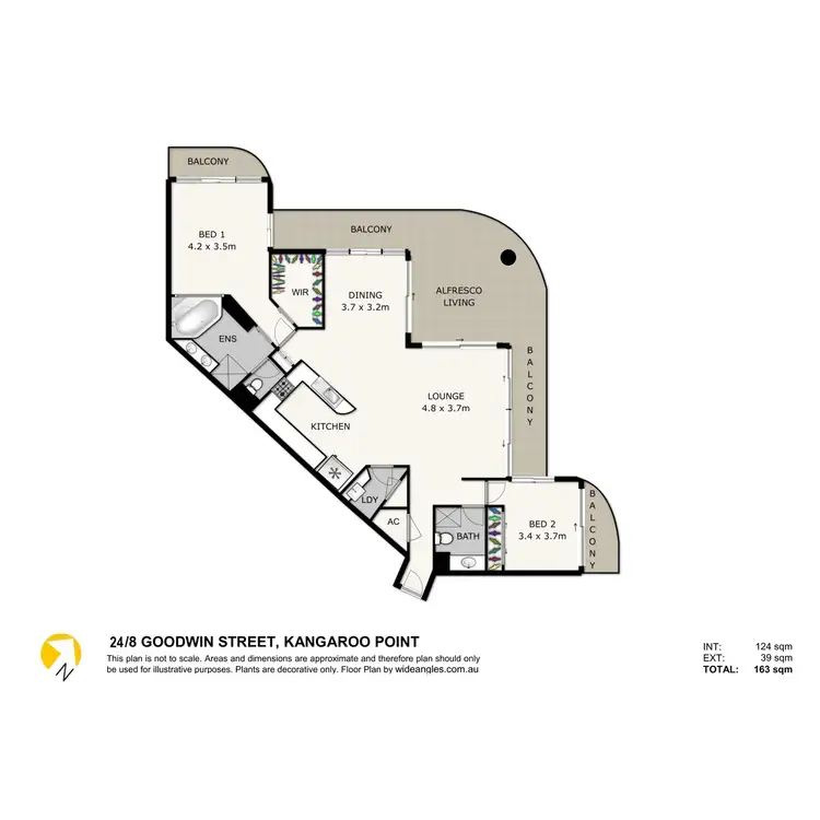 Floorplan of Homely apartment listing, 24/8 Goodwin Street, Kangaroo Point QLD 4169