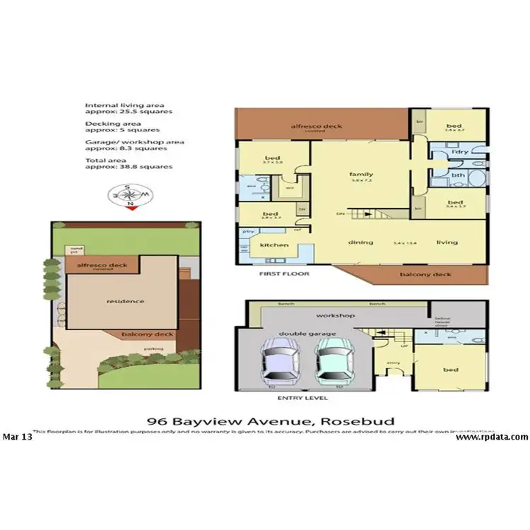 Floorplan of Homely house listing, 96 Bayview Avenue, Rosebud VIC 3939