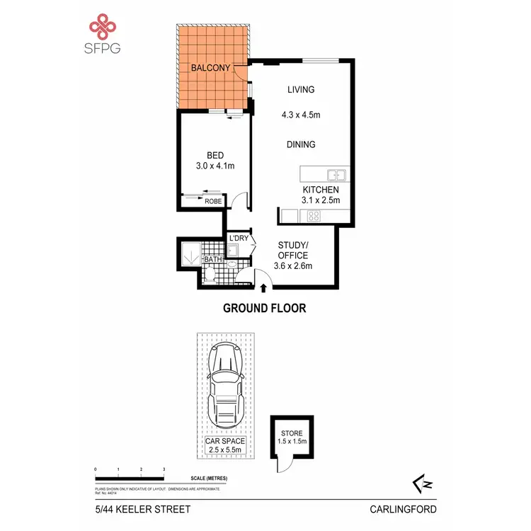 Floorplan of Homely apartment listing, 5/44-46 Keeler Street, Carlingford NSW 2118