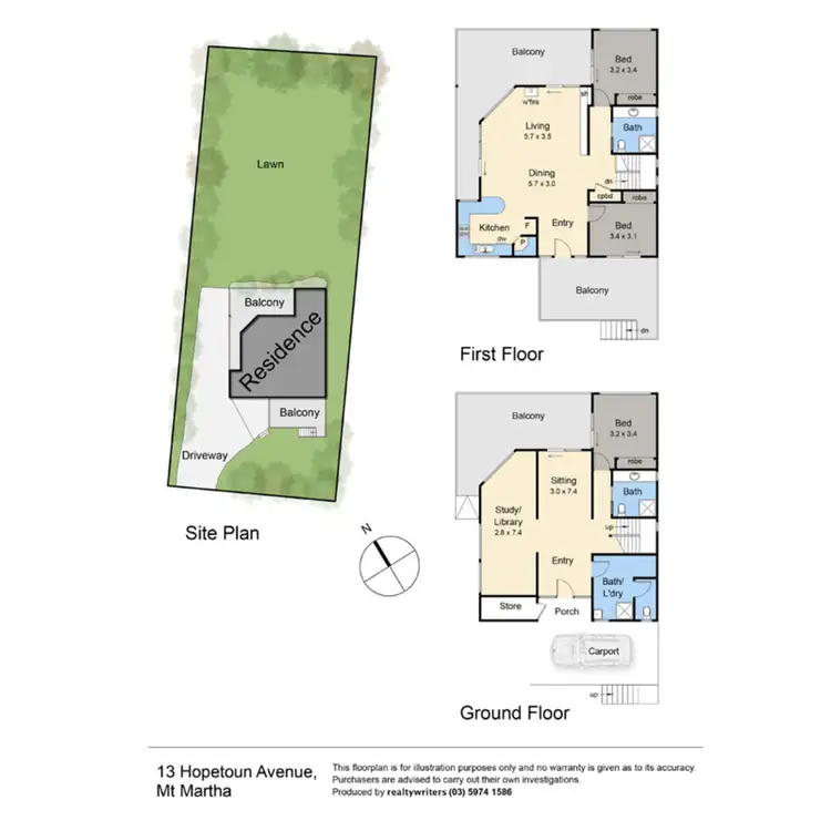 Floorplan of Homely house listing, 13 Hopetoun Avenue, Mount Martha VIC 3934