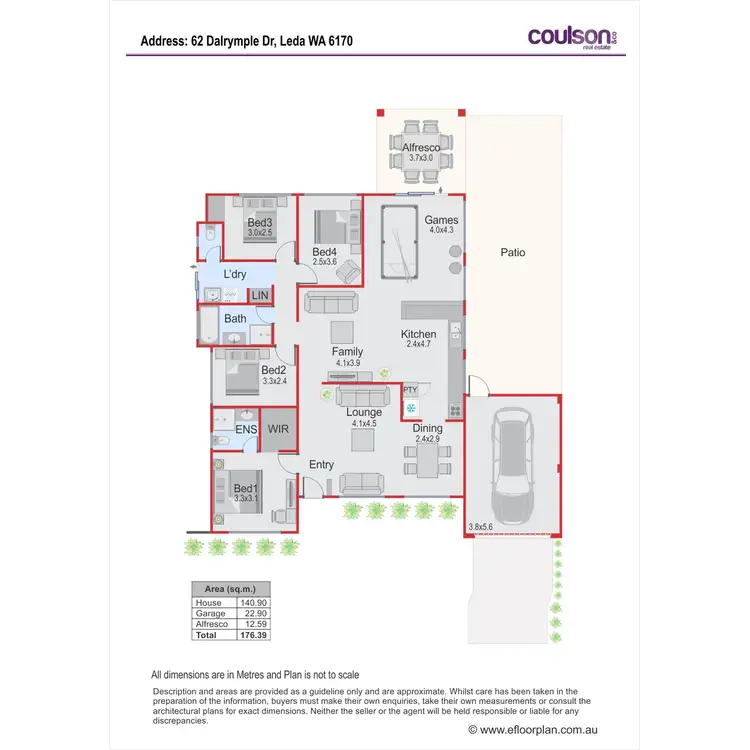 Floorplan of Homely house listing, 62 Dalrymple Drive, Leda WA 6170