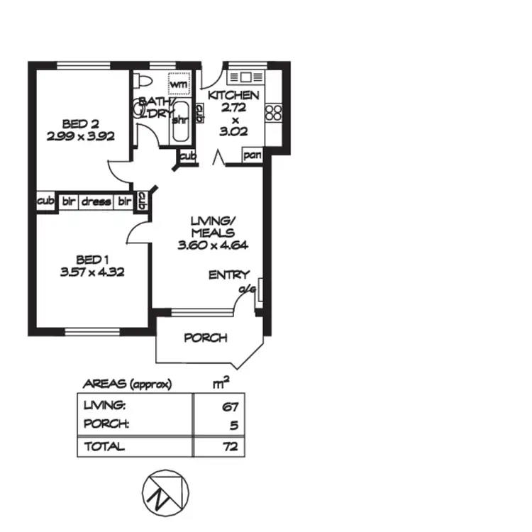 Floorplan of Homely unit listing, 2/1 Raymond Walk, Toorak Gardens SA 5065
